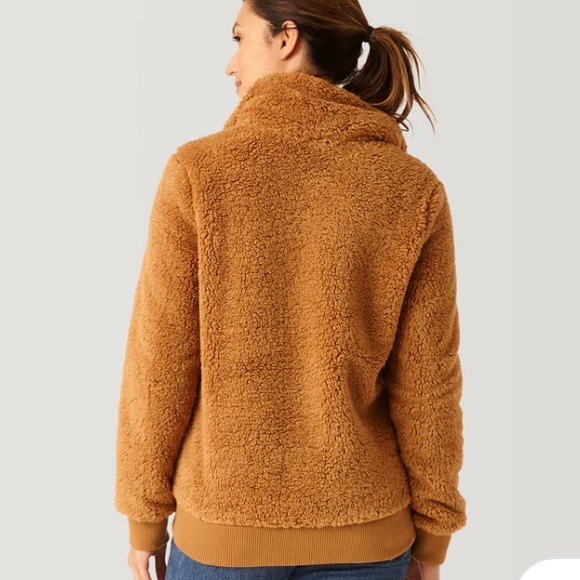 Free Country Sierra Butter Pile Faux Fur Sherpa Full-Zip Jacket Carmel Sz Small - Picture 6 of 15